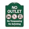 Signmission No Outlet No Trespassing Or Soliciting W/ No Car And No U-turn s Aluminum Sign, 24" H, GW-1824-9968 A-DES-GW-1824-9968 - alternate 1